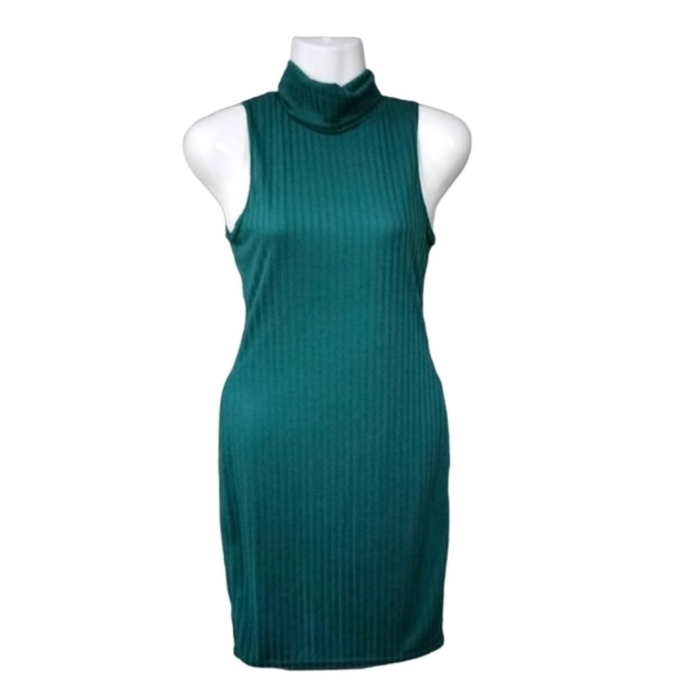 I saw it first ribbed knit sleeveless roll neck turtleneck mini dress size 4